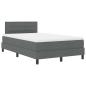 Preview: Boxspringbett mit Matratze & LED Dunkelgrau 120x190 cm Stoff