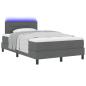 Preview: Boxspringbett mit Matratze & LED Dunkelgrau 120x190 cm Stoff