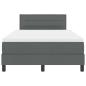 Preview: Boxspringbett mit Matratze & LED Dunkelgrau 120x190 cm Stoff