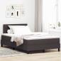 Preview: ARDEBO.de - Boxspringbett mit Matratze & LED Dunkelbraun 120x190 cm Stoff