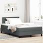 Preview: ARDEBO.de - Boxspringbett mit Matratze & LED Dunkelgrau 120x200 cm Stoff