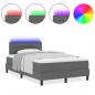 Preview: Boxspringbett mit Matratze & LED Dunkelgrau 120x200 cm Stoff