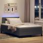 Preview: Boxspringbett mit Matratze & LED Dunkelgrau 120x200 cm Stoff