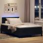 Preview: Boxspringbett mit Matratze & LED Schwarz 120x190 cm Stoff