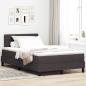 Preview: ARDEBO.de - Boxspringbett mit Matratze & LED Dunkelbraun 120x190 cm Stoff