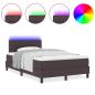Preview: Boxspringbett mit Matratze & LED Dunkelbraun 120x190 cm Stoff