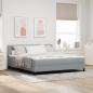 Preview: ARDEBO.de - Boxspringbett mit Matratze & LED Hellgrau 180x200 cm Stoff