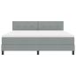 Preview: Boxspringbett mit Matratze & LED Hellgrau 180x200 cm Stoff