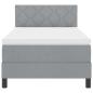 Preview: Boxspringbett mit Matratze & LED Hellgrau 90x190 cm Stoff
