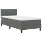 Preview: Boxspringbett mit Matratze & LED Dunkelgrau 90x190 cm Stoff