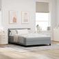Preview: ARDEBO.de - Boxspringbett mit Matratze & LED Hellgrau 160x200 cm Stoff