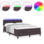 Preview: Boxspringbett mit Matratze & LED Dunkelbraun 160x200 cm Stoff
