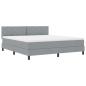 Preview: Boxspringbett mit Matratze & LED Hellgrau 180x200 cm Stoff