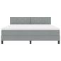 Preview: Boxspringbett mit Matratze & LED Hellgrau 180x200 cm Stoff