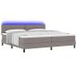 Preview: Boxspringbett mit Matratze & LED Taupe 200x200 cm Stoff