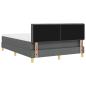 Preview: Boxspringbett mit Matratze & LED Dunkelgrau 140x190 cm Stoff