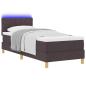 Preview: Boxspringbett mit Matratze & LED Dunkelbraun 80x200 cm Stoff