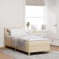 Preview: ARDEBO.de - Boxspringbett mit Matratze & LED Creme 80x200 cm Stoff