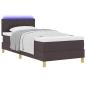 Preview: Boxspringbett mit Matratze & LED Dunkelbraun 90x200 cm Stoff