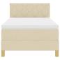 Preview: Boxspringbett mit Matratze & LED Creme 90x200 cm Stoff
