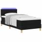 Preview: Boxspringbett mit Matratze & LED Schwarz 100x200 cm Stoff