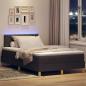 Preview: Boxspringbett mit Matratze & LED Dunkelbraun 120x200 cm Stoff