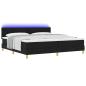 Preview: LED Boxspringbett mit Kopfteil Schwarz 200 x 200 cm Stoff