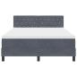 Preview: LED Boxspringbett mit Matratze Dunkelgrau 140x190 cm Samt
