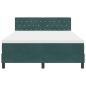 Preview: LED Boxspringbett mit Matratze Dunkelgrün 140x200 cm Samt