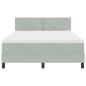 Preview: LED Boxspringbett mit Kopfteil Hellgrau 140 x 200 cm Samt