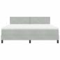Preview: LED Boxspringbett mit Matratze Hellgrau 180x200 cm Samt