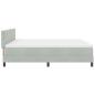 Preview: LED Boxspringbett mit Matratze Hellgrau 180x200 cm Samt