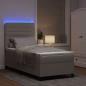 Preview: LED Boxspringbett mit Matratze Taupe 90x200 cm Stoff