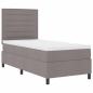 Preview: LED Boxspringbett mit Matratze Taupe 90x200 cm Stoff