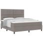 Preview: LED Boxspringbett mit Matratze Taupe 180x200 cm Stoff