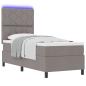 Preview: Boxspringbett mit Matratze & LED Taupe 80x200 cm Stoff