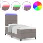 Preview: Boxspringbett mit Matratze & LED Taupe 100x200 cm Stoff