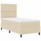 Preview: Boxspringbett mit Matratze & LED Creme 100x200 cm Stoff
