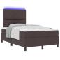 Preview: Boxspringbett mit Matratze & LED Dunkelbraun 120x200 cm Stoff