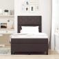 Preview: Boxspringbett mit Matratze & LED Dunkelbraun 120x200 cm Stoff