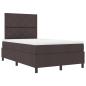 Preview: Boxspringbett mit Matratze & LED Dunkelbraun 120x200 cm Stoff