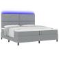 Preview: Boxspringbett mit Matratze & LED Licht Grau 200x200 cm Stoff