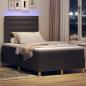 Preview: Boxspringbett mit Matratze & LED Dunkelbraun 120x190 cm Stoff