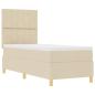 Preview: Boxspringbett mit Matratze & LED Creme 80x200 cm Stoff