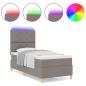 Preview: Boxspringbett mit Matratze & LED Taupe 100x200 cm Stoff