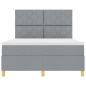 Preview: Boxspringbett mit Matratze & LED Licht Grau 160x200 cm Stoff