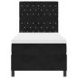 Preview: LED Boxspringbett mit Matratze Schwarz 100x200 cm Samt