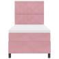 Preview: Boxspringbett mit Matratze & LED Rosa 90x190 cm Samt