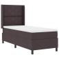 Preview: ARDEBO.de - LED Boxspringbett mit Matratze Dunkelbraun 90x190 cm Stoff