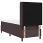 Preview: LED Boxspringbett mit Matratze Dunkelbraun 90x190 cm Stoff